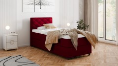 Diamaro 90x200 cm mit Bettkasten und Topper - Rot