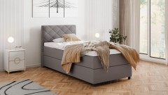 Diamaro 100x200 cm mit Bettkasten und Topper - Dunkelgrau