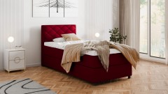 Diamaro 100x200 cm mit Bettkasten und Topper - Rot