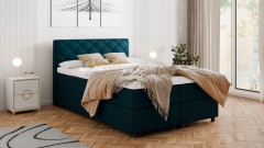 Diamaro 140x200 cm mit Bettkasten und Topper - Dunkeltürkis