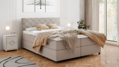 Diamaro 160x200 cm mit Bettkasten und Topper - Dunkelbeige