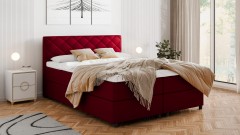 Diamaro 160x200 cm mit Bettkasten und Topper - Rot