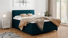 Diamaro 160x200 cm mit Bettkasten und Topper - Dunkeltürkis
