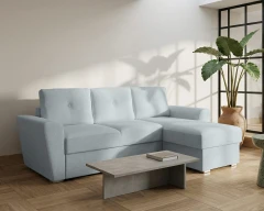 Ecksofa in L-Form Bellano - links oder rechts montierbar, Blau