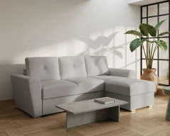 Ecksofa in L-Form Bellano - links oder rechts montierbar, Grau