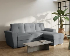 Ecksofa in L-Form Bellano - links oder rechts montierbar, Dunkelgrau