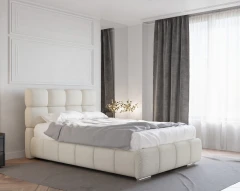 Polsterbett BLISS 120x200cm mit Bettkasten - Beige (Bezug Raven 22), wahlweise mit Matratze
