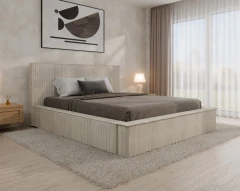 Polsterbett SANA – modernes Bett mit Bettkasten 160x200 Vanille