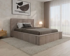 Polsterbett SANA – modernes Bett mit Bettkasten 140x200 Cappuccino