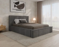 Polsterbett SANA – modernes Bett mit Bettkasten 140x200 Dunkelgrau