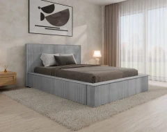 Polsterbett SANA – modernes Bett mit Bettkasten 140x200 Grau