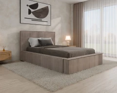 Polsterbett SANA – modernes Bett mit Bettkasten 120x200 Cappuccino