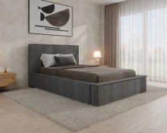 Polsterbett SANA – modernes Bett mit Bettkasten 120x200 Dunkelgrau