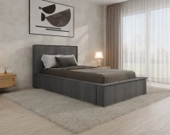 Polsterbett SANA – modernes Bett mit Bettkasten 100x200 Dunkelgrau