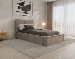 Polsterbett SANA – modernes Bett mit Bettkasten 90x200 Cappuccino