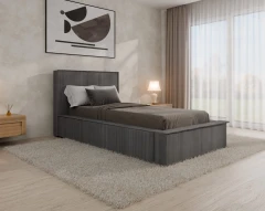 Polsterbett SANA – modernes Bett mit Bettkasten 90x200 Dunkelgrau