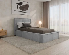 Polsterbett SANA – modernes Bett mit Bettkasten 90x200 Grau