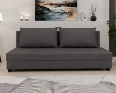 Schlafsofa FACILE mit Bettkasten – Moderne 2-in-1 Couch mit Stauraum, Shwarz