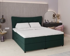Boxspringbett NEVADA - Komfortbett mit Staraum, Doppelbet, 180x200, Stoff Fancy 39 - Dunkelgrun