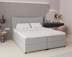 Boxspringbett NEVADA - Komfortbett mit Staraum, Doppelbet, 180x200, Stoff Faro 16 - Rosa