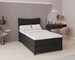 Boxspringbett NEVADA - Komfortbett mit Staraum, Einzelbett, 120x200, Stoff Otis 19 - Rosa