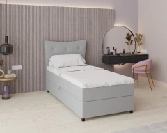 Boxspringbett NEVADA - Komfortbett mit Staraum, Einzelbett, 100x200, Stoff Fancy 85 - Rosa