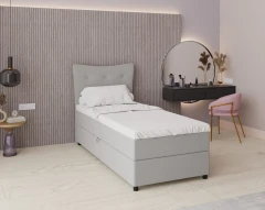 Boxspringbett NEVADA - Komfortbett mit Staraum, Einzelbett, 90x200, Stoff Faro 16 - Rosa