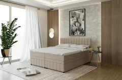 AVALON Boxspringbett 180x200 Stoff Beige - Fancy 11