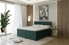 AVALON Boxspringbett 180x200 cm Stoff Grün - Fancy 39