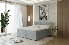 AVALON Boxspringbett 180x200 cm Stoff Grau - Fancy  85