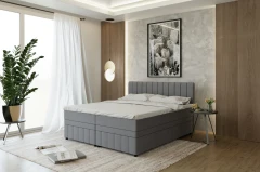 AVALON Boxspringbett 180x200 cm Stoff Grau - Fancy  90