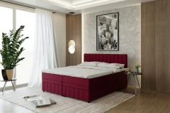 AVALON Boxspringbett 180x200 cm Stoff Rot - Kronos 2