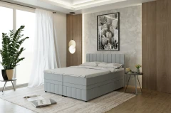 AVALON Boxspringbett 160x200 Stoff Grau - Fancy 85