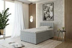 AVALON Boxspringbett 120x200 Stoff Grau - Fancy 85