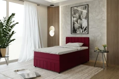 AVALON Boxspringbett 120x200 Stoff Rot - Kronos 2