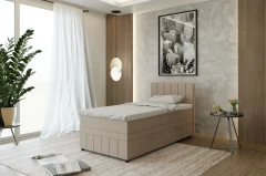 AVALON Boxspringbett 100x200 Stoff Beige - Fancy 11