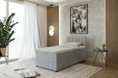 AVALON Boxspringbett 100x200 Stoff Grau - Fancy 85