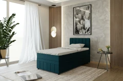 AVALON Boxspringbett 100x200 Stoff Dunkeltürkis - Kronos 4