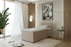 AVALON Boxspringbett 90x200 Stoff Beige - Fancy 11