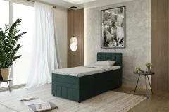 AVALON Boxspringbett 90x200 Stoff Grün - Fancy 39