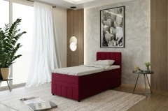 AVALON Boxspringbett 90x200 Stoff Rot - Kronos 2