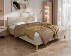 Polsterbett ALMORE Elegantes Polsterbett - Beige, Aston 02, 160x200