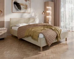 Polsterbett ALMORE Elegantes Polsterbett - Beige, Aston 02, 140x200