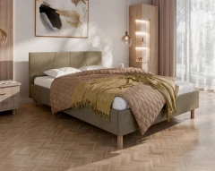 Polsterbett ALMORE Elegantes Polsterbett - Braun, Aston 07, 140x200