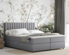 Boxspringbett EVEREST 160x200 mit Bettkasten - Stoff Dunkelgrau (Bezung Fancy 90)