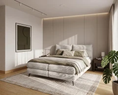 Boxbett VERSE - Beige, Artico Nata, 180x200, Topper VISCO