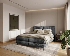Boxbett VERSE - Anthrazit, Artico Anthracite, 160x200, Topper VISCO