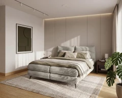 Boxbett VERSE - Warmesgrau, Artico Elephant, 160x200, Topper VISCO