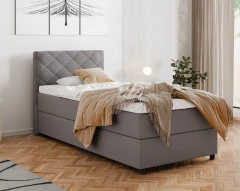 Diamaro 100x200 cm mit Bettkasten und Topper - Dunkelgrau
