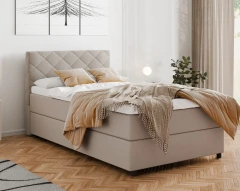 Diamaro 120x200 cm mit Bettkasten und Topper - Dunkelbeige